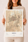 Map of Sedona, Arizona, 12 x 18 inch unframed archival matte print