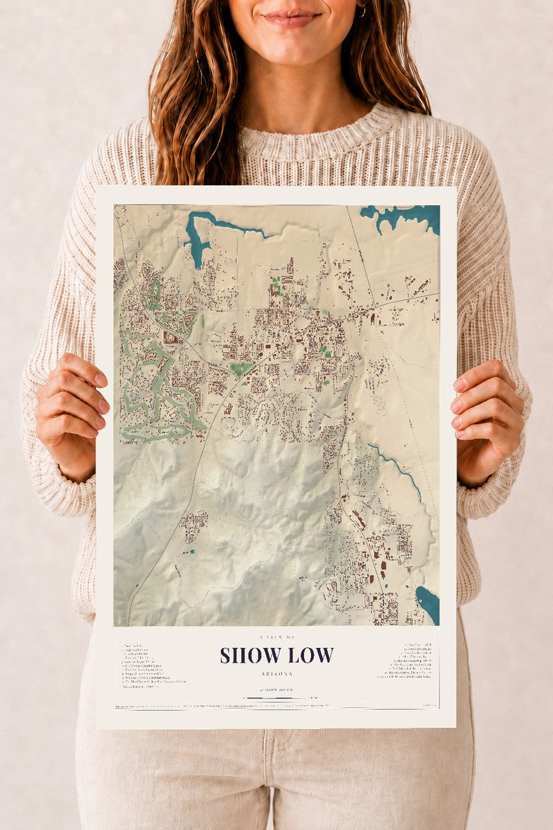 Show Low, Arizona map print