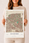 Map of Sun City West, Arizona, 12 x 18 inch unframed archival matte print