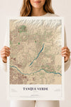 Map of Tanque Verde, Arizona, 18 x 24 inch unframed archival matte print