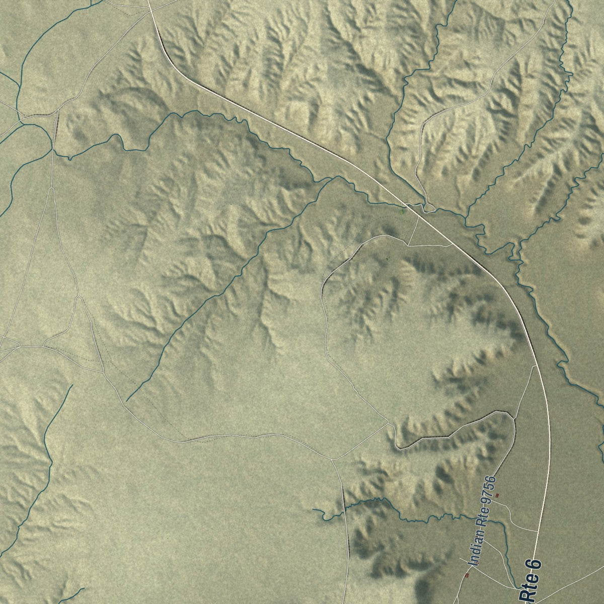Close-up of the map of Whitecone, Arizona print showing street and building detail