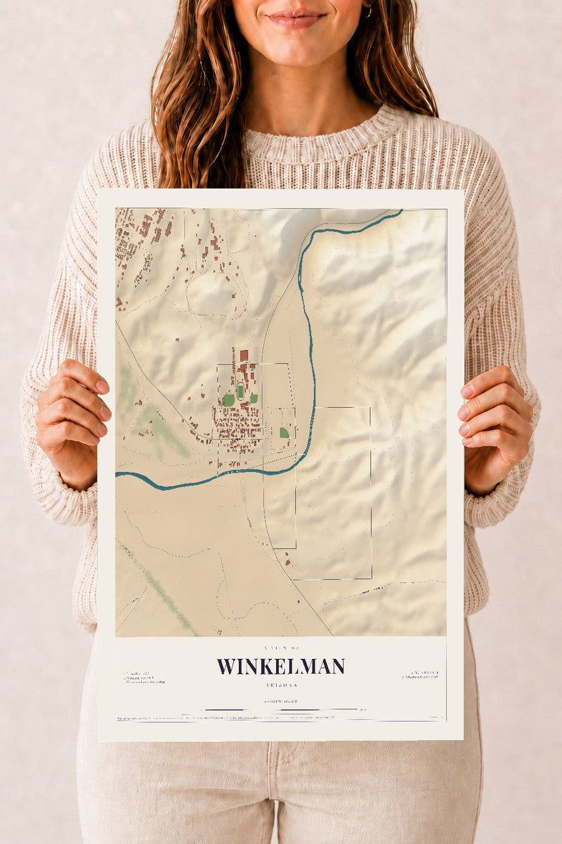 Winkelman, Arizona map print