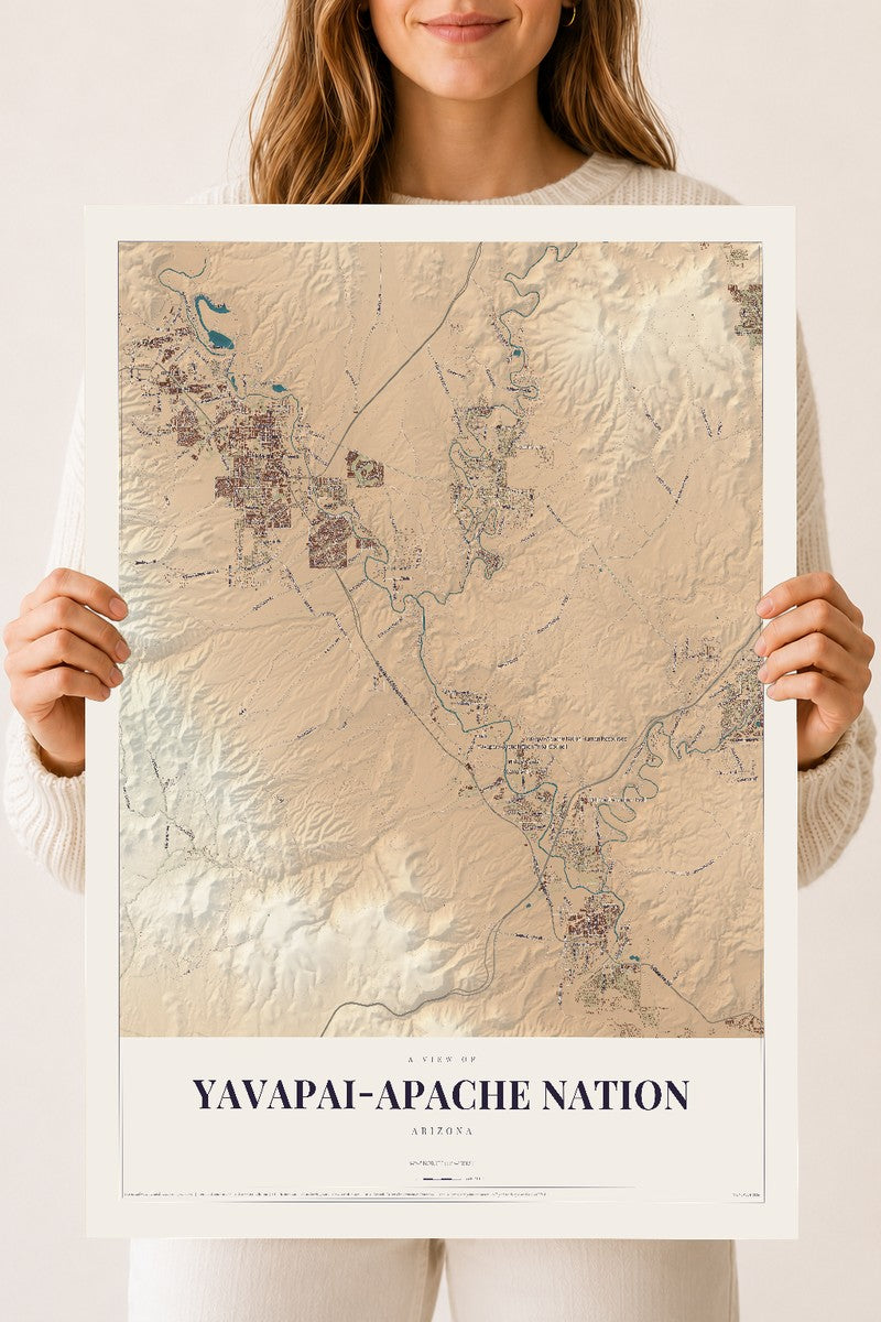 Yavapai-Apache Nation, Arizona map print, 18" x 24", Archival Matte Print