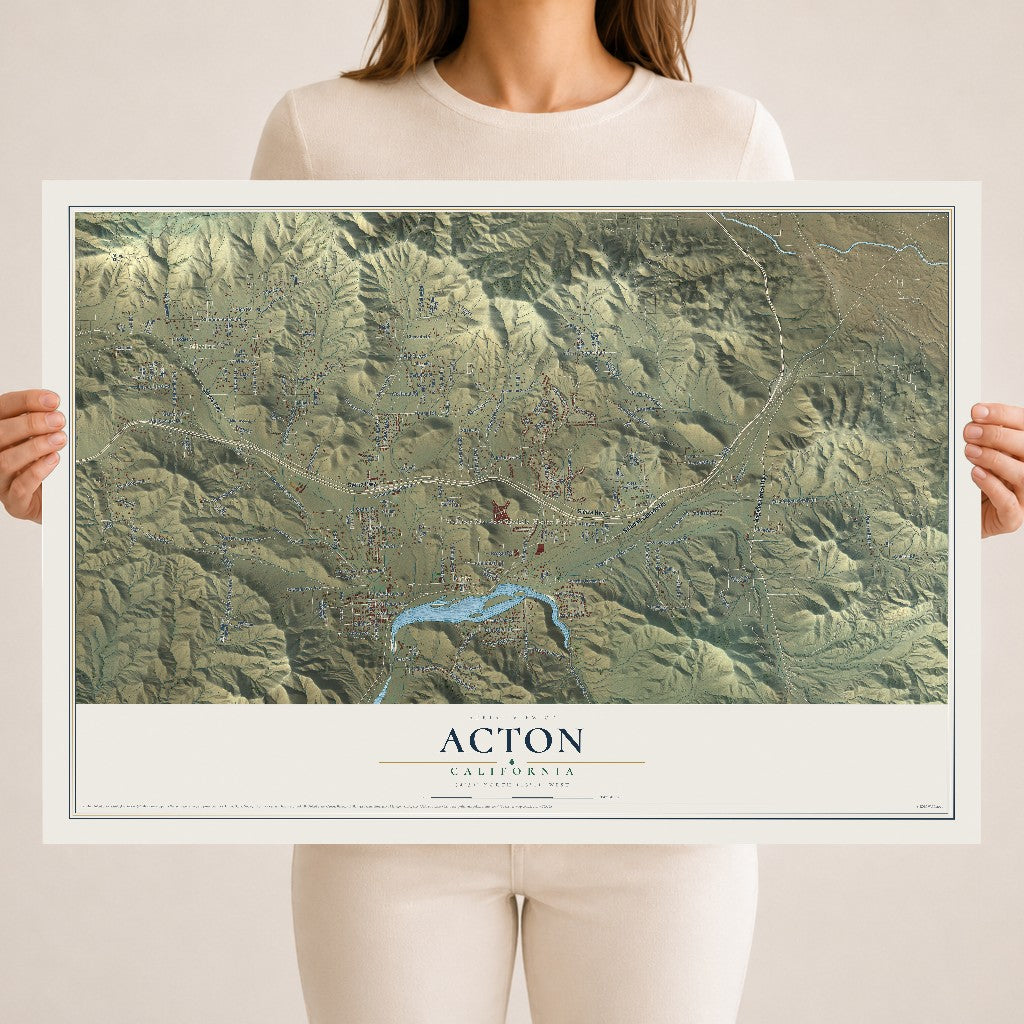 Map of Acton, California, 18 x 24 inch unframed archival matte print
