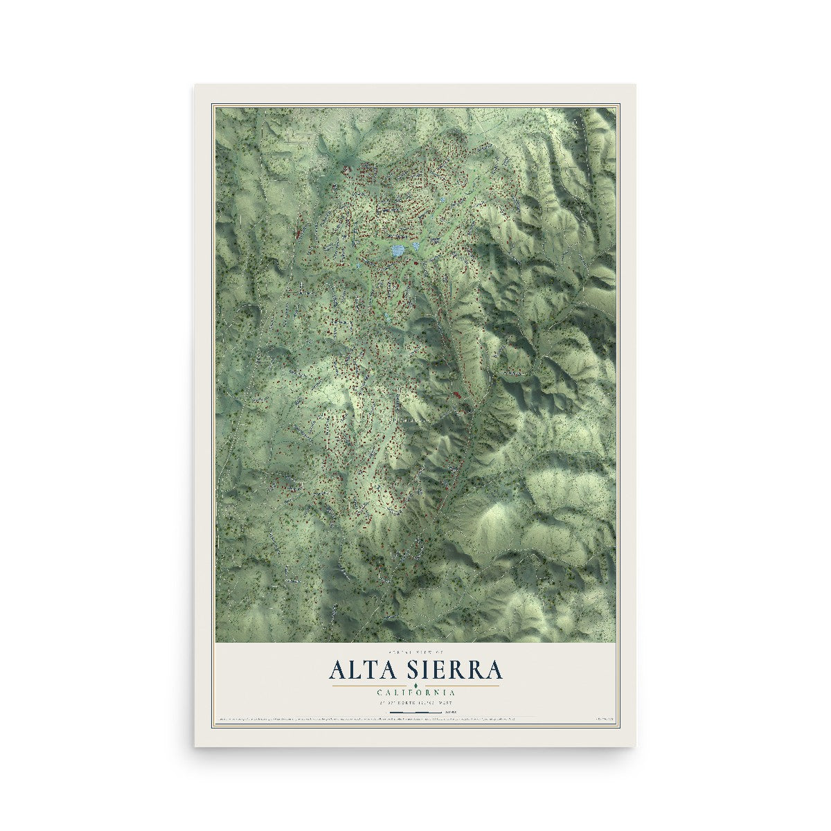 Map of Alta Sierra, California, 12 x 18 inch unframed archival matte print