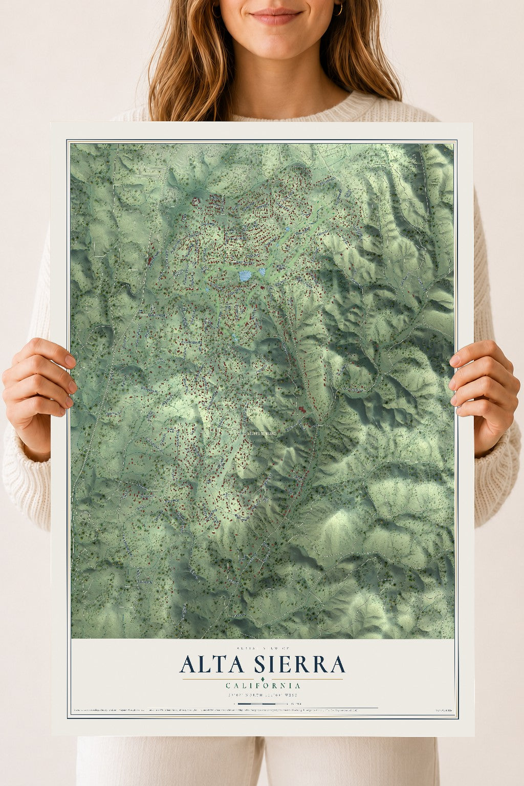Map of Alta Sierra, California, 18 x 24 inch unframed archival matte print