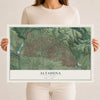 Map of Altadena, California, 12 x 18 inch unframed archival matte print