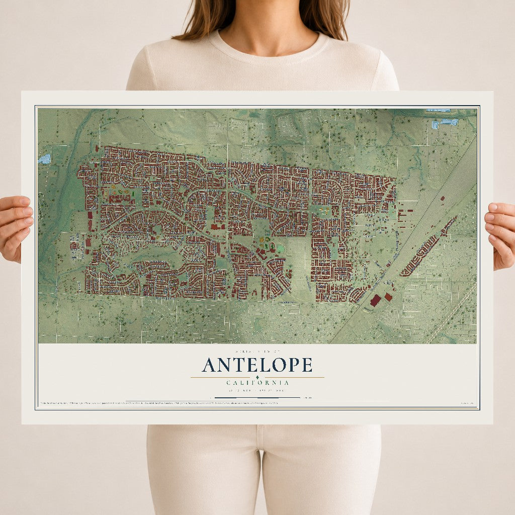 Map of Antelope, California, 18 x 24 inch unframed archival matte print