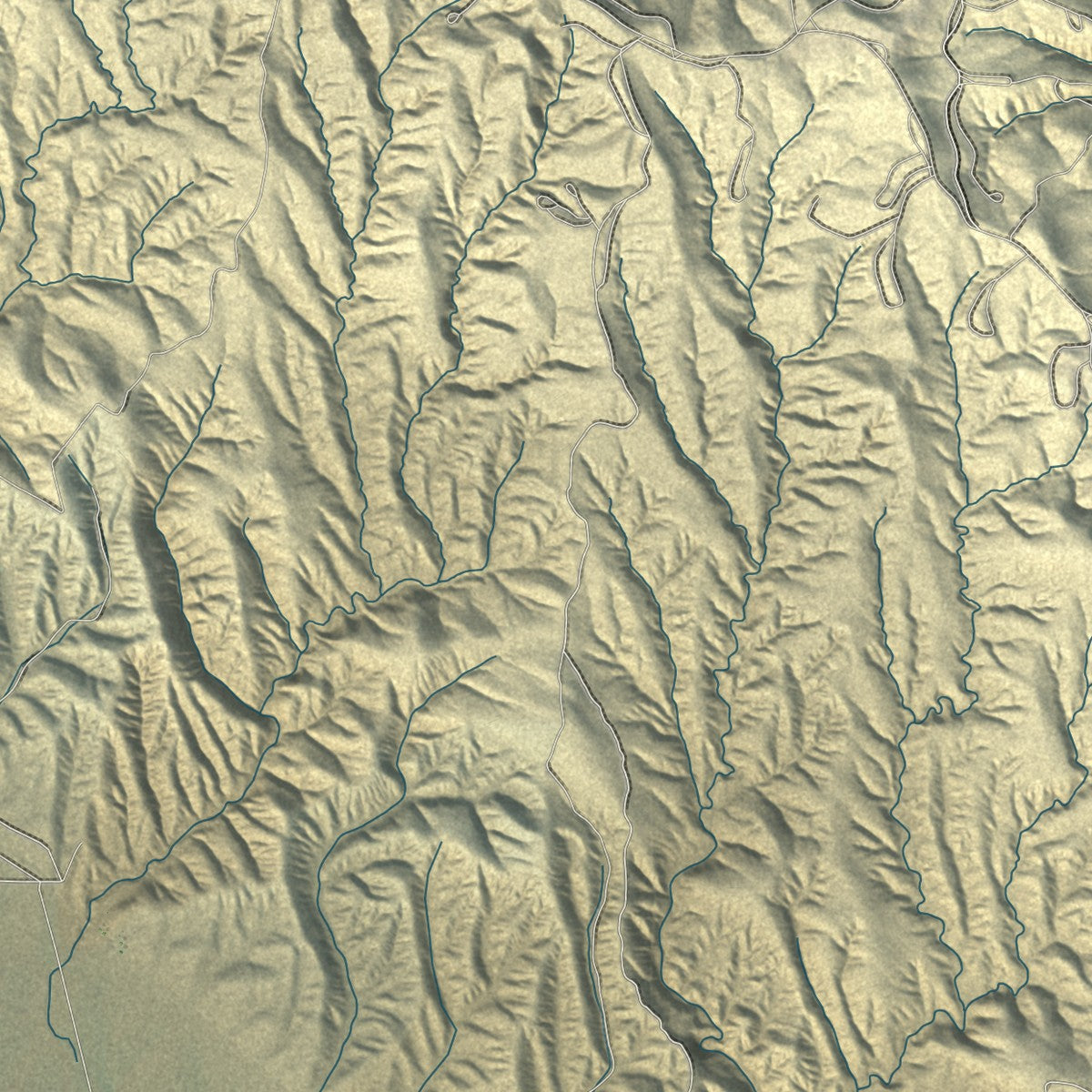 Second close-up of the map of Avenal, California print showing more streets and buildings