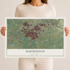 Map of Bakersfield, California, 12 x 18 inch unframed archival matte print