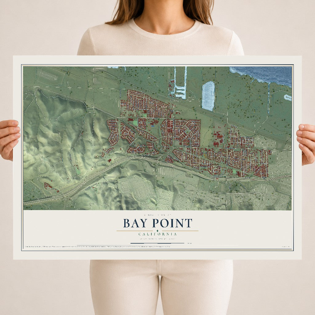 Map of Bay Point, California, 18 x 24 inch unframed archival matte print