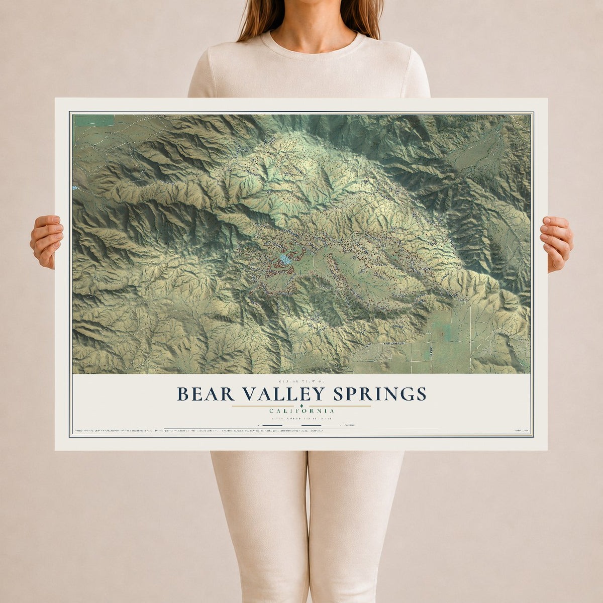 Map of Bear Valley Springs, California, 24 x 36 inch unframed archival matte print
