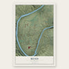 Bend, California map print, the full design
