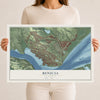 Map of Benicia, California, 12 x 18 inch unframed archival matte print