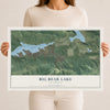 Map of Big Bear Lake, California, 12 x 18 inch unframed archival matte print