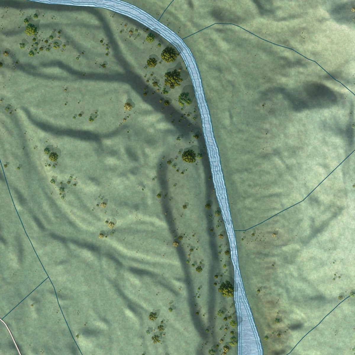 Close-up of the map of Big Bend, California print showing street and building detail