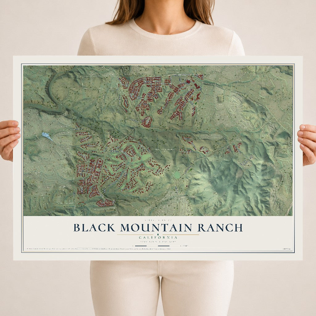 Map of Black Mountain Ranch, California, 18 x 24 inch unframed archival matte print