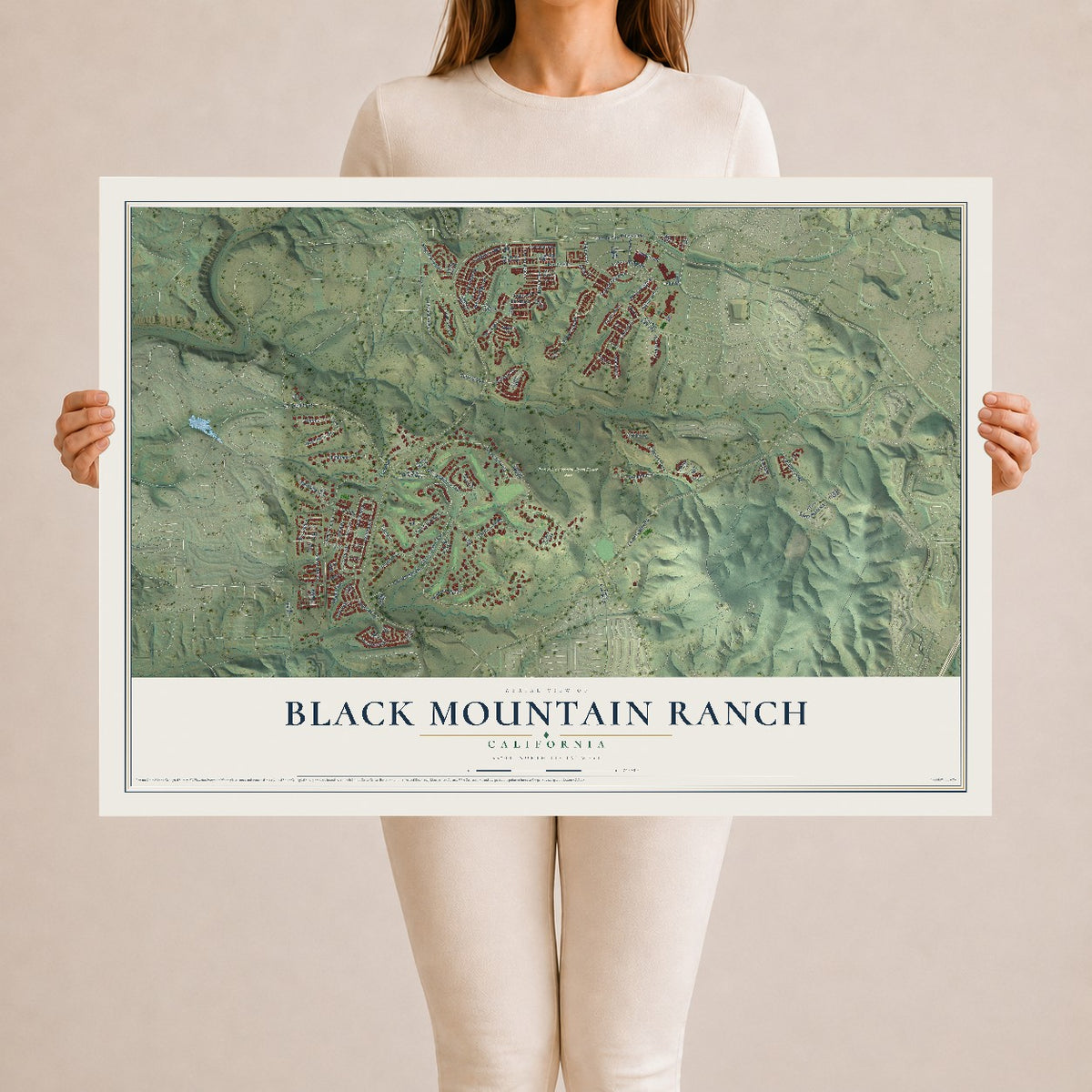 Map of Black Mountain Ranch, California, 24 x 36 inch unframed archival matte print