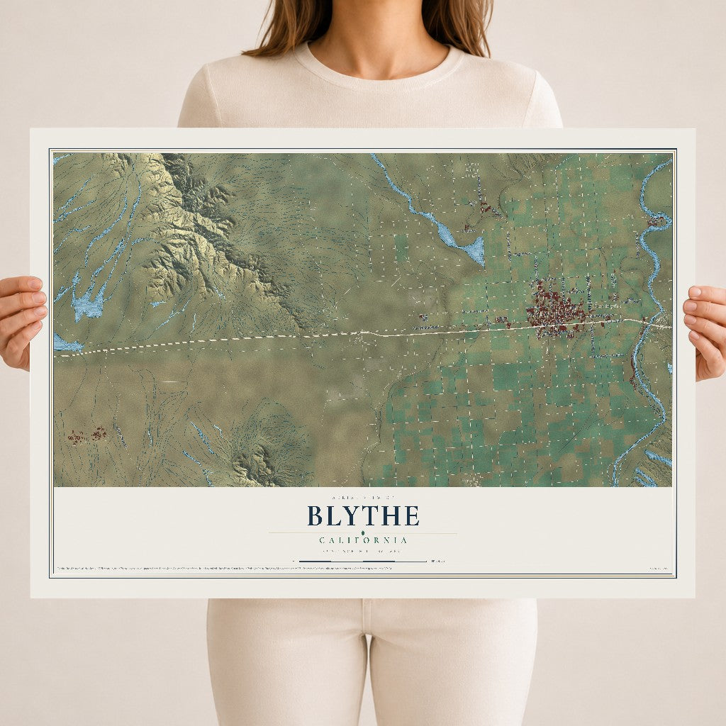 Map of Blythe, California, 18 x 24 inch unframed archival matte print