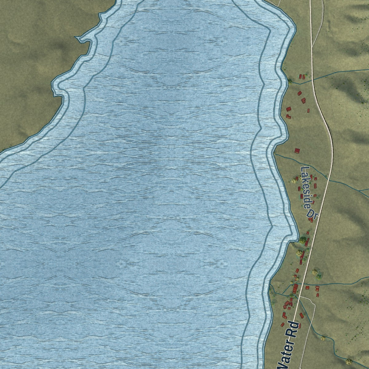 Close-up of the map of Bridgeport, California print showing street and building detail