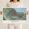 Map of Burlingame, California, 12 x 18 inch unframed archival matte print