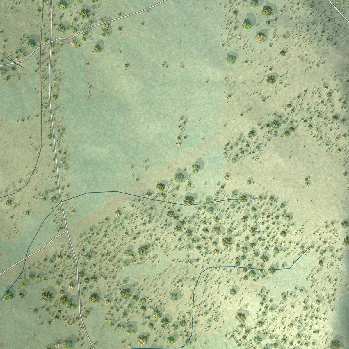 Second close-up of the map of Burney, California print showing more streets and buildings
