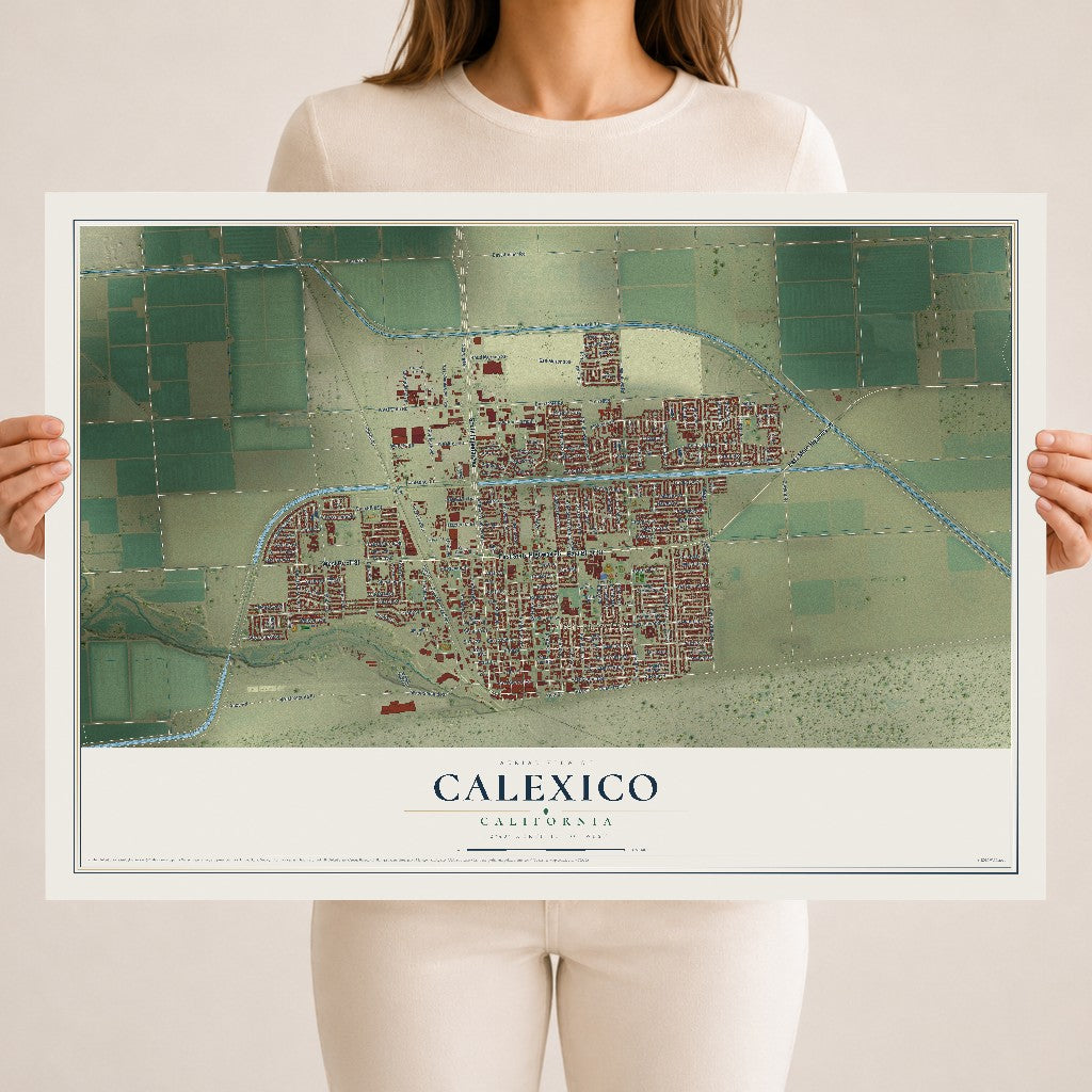 Map of Calexico, California, 18 x 24 inch unframed archival matte print