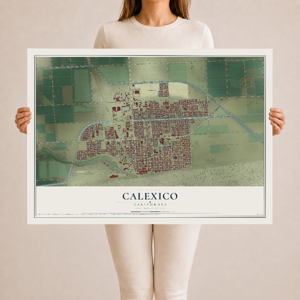 Map of Calexico, California, 24 x 36 inch unframed archival matte print