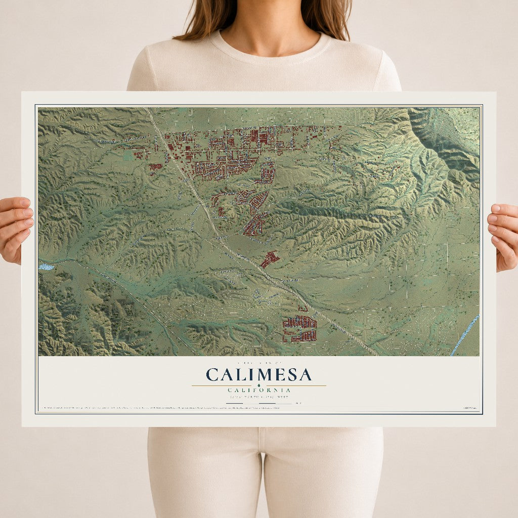 Map of Calimesa, California, 18 x 24 inch unframed archival matte print
