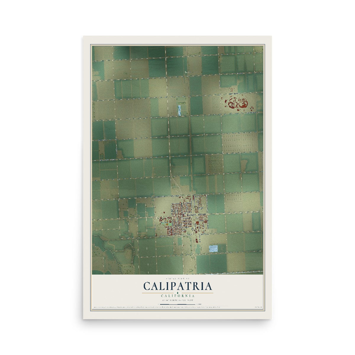 Map of Calipatria, California, 12 x 18 inch unframed archival matte print