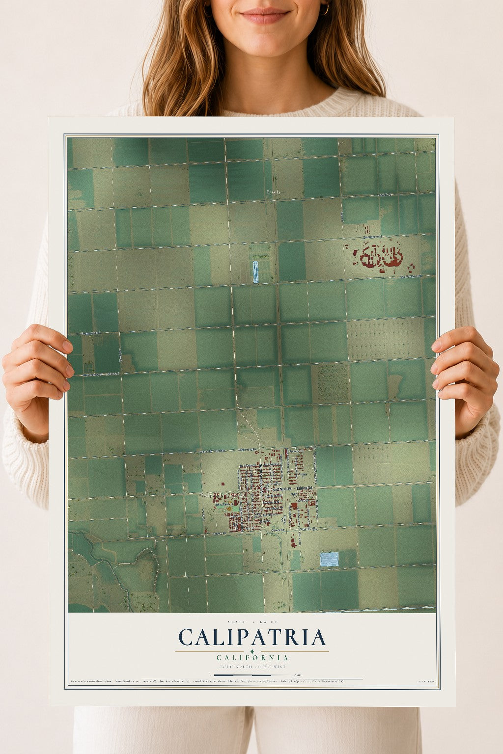 Map of Calipatria, California, 18 x 24 inch unframed archival matte print
