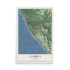 Map of Cambria, California, 12 x 18 inch unframed archival matte print