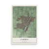 Map of Campbell, California, 12 x 18 inch unframed archival matte print