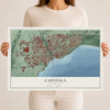 Map of Capitola, California, 12 x 18 inch unframed archival matte print
