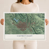 Map of Castro Valley, California, 12 x 18 inch unframed archival matte print