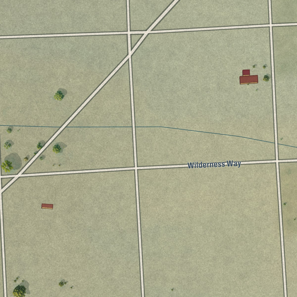 Close-up of the map of Charleston View, California print showing street and building detail