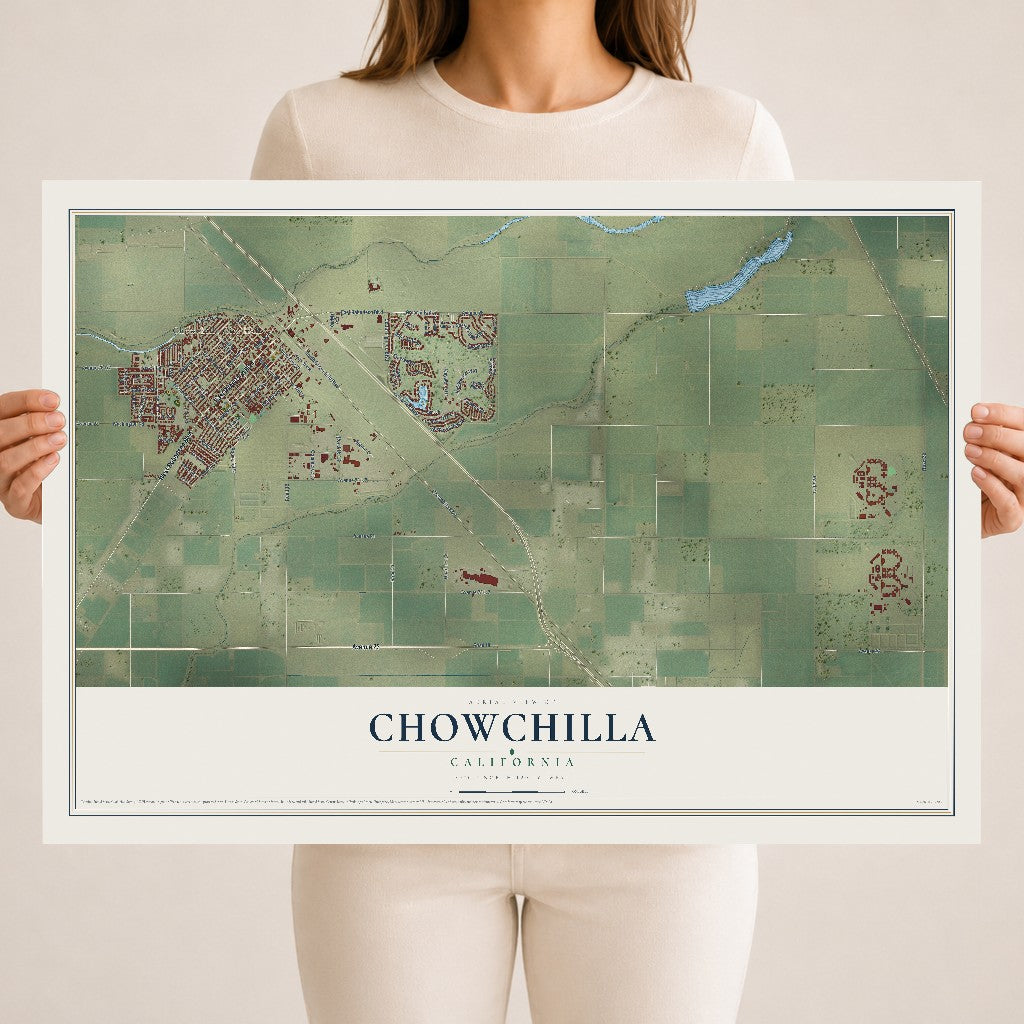 Map of Chowchilla, California, 18 x 24 inch unframed archival matte print