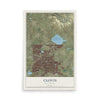 Map of Clovis, California, 12 x 18 inch unframed archival matte print