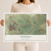 Map of Coalinga, California, 12 x 18 inch unframed archival matte print