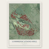 Communications Hill, California map print, the full design
