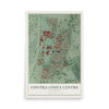 Map of Contra Costa Centre, California, 12 x 18 inch unframed archival matte print