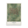 Map of Corning, California, 12 x 18 inch unframed archival matte print