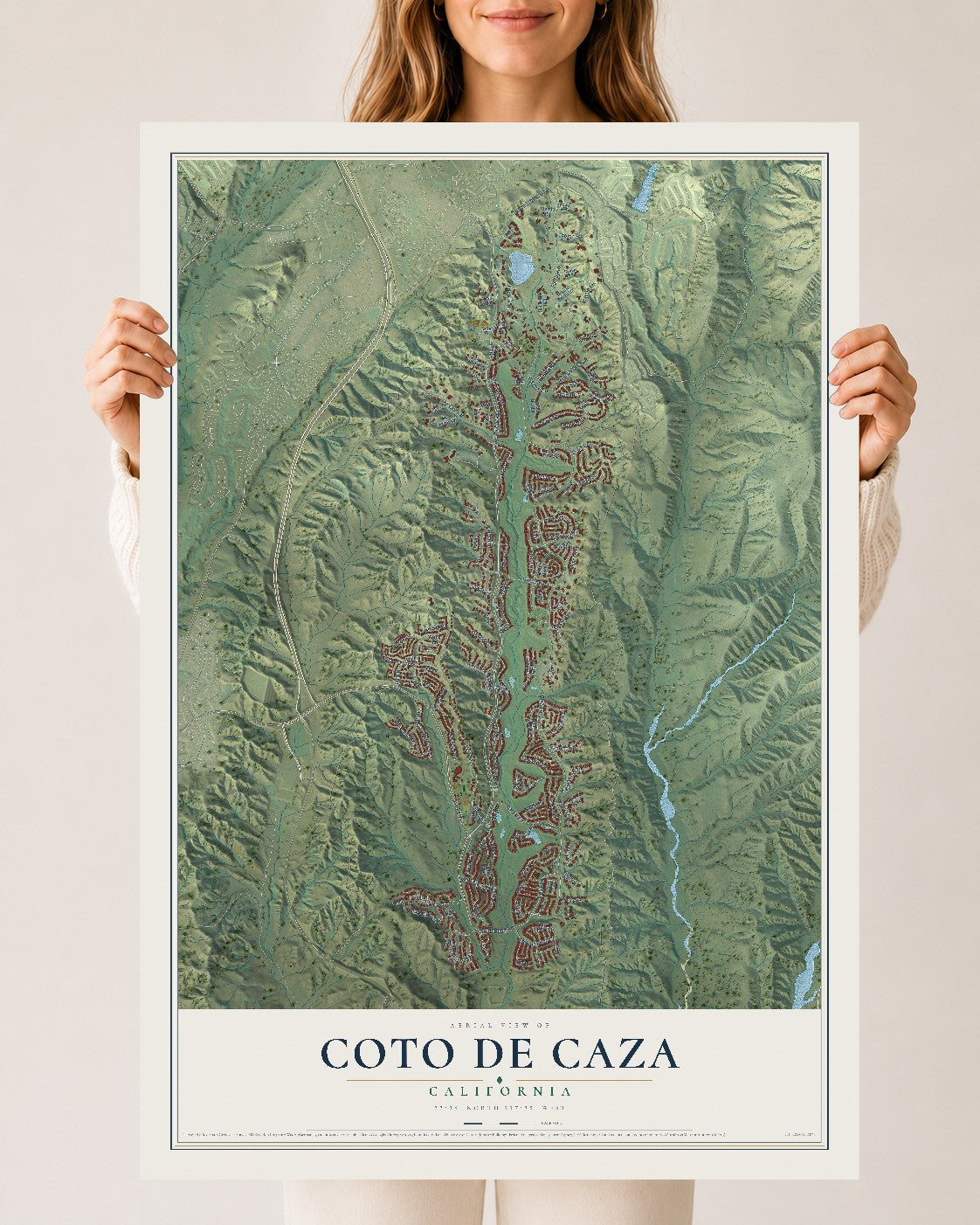 Map of Coto de Caza, California, 24 x 36 inch unframed archival matte print