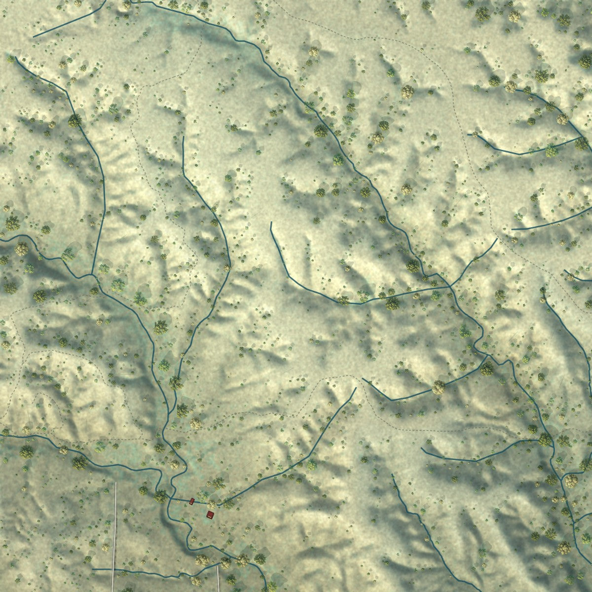 Close-up of the map of Cottonwood, California print showing street and building detail