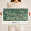 Map of Crestline, California, 12 x 18 inch unframed archival matte print