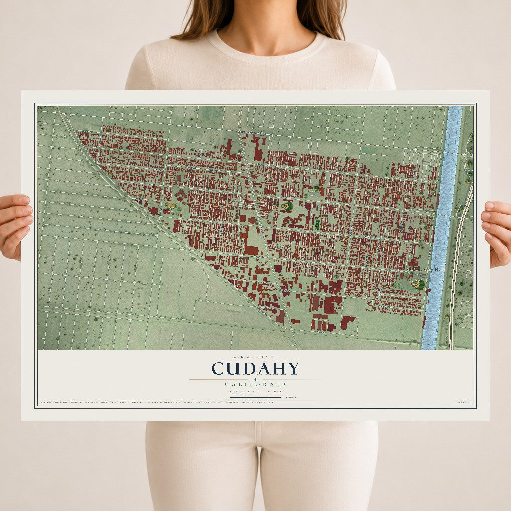 Map of Cudahy, California, 18 x 24 inch unframed archival matte print
