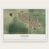 Cutler, California map print, the full design