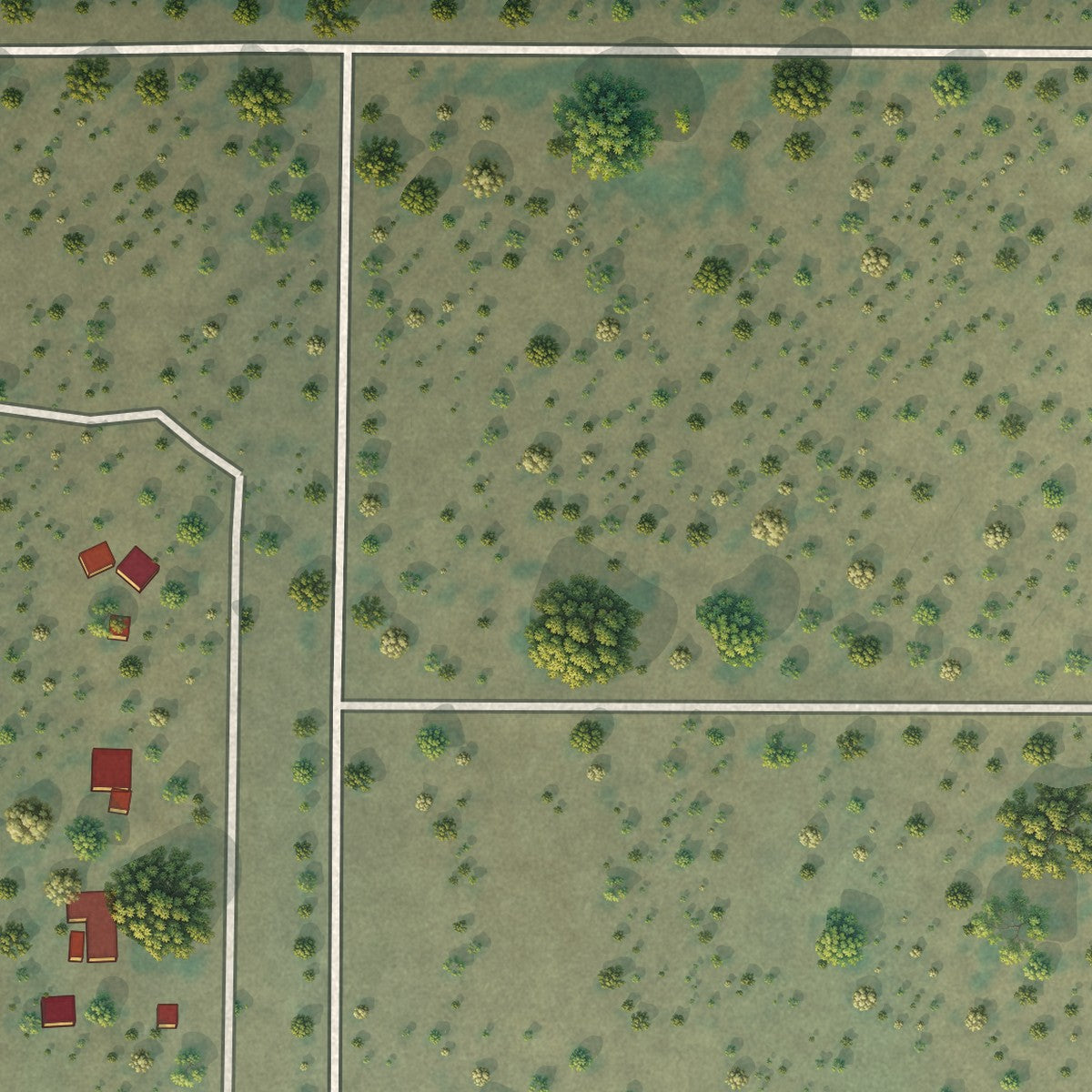 Close-up of the map of Daphnedale Park, California print showing street and building detail