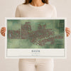 Map of Davis, California, 12 x 18 inch unframed archival matte print