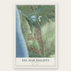 Del Mar Heights, California map print, the full design